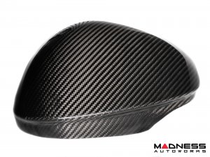 Alfa Romeo Giulia Mirror Covers - Carbon Fiber - Full Replacements - Feroce Carbon - w/ Factory Clips 